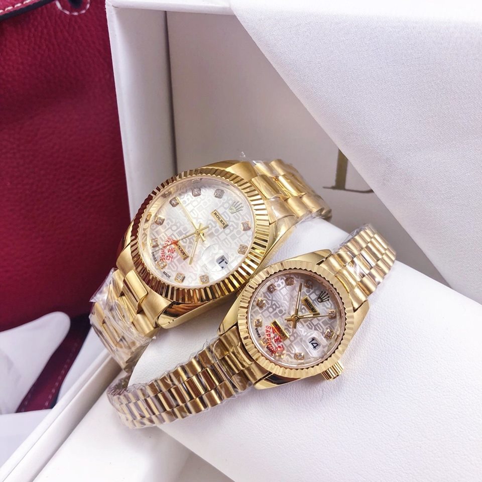 Đồng Hồ Rolex Oyster cặp nam nữ dây inox đặc chống gỉ