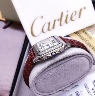 đồng hồ cartier nữ đẹp dây da mặt vuông giá rẻ tại tphcm