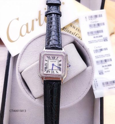 đồng hồ cartier nữ đẹp dây da mặt vuông giá rẻ tại tphcm