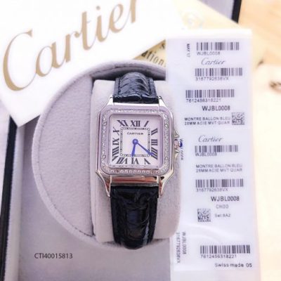 đồng hồ cartier nữ đẹp dây da mặt vuông giá rẻ tại tphcm