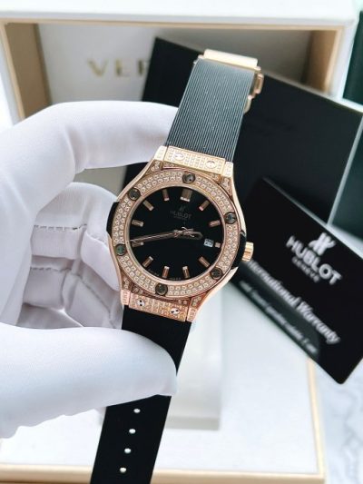 Đồng hồ Hublot máy Nhật nữ giá rẻ Super Fake 11 King Gold