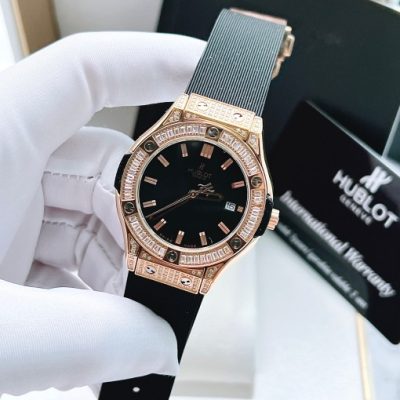 Đồng hồ Hublot máy Nhật nữ giá rẻ Super Fake 11 King Gold