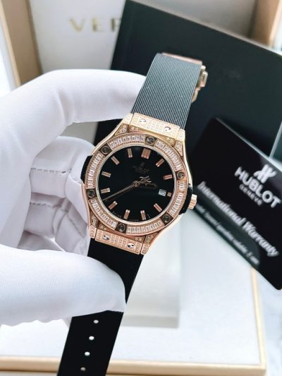 Đồng hồ Hublot máy Nhật nữ giá rẻ Super Fake 11 King Gold