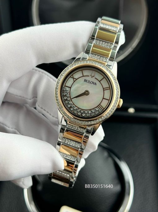 BB350151640-bulova-96L246-(3) Đồng hồ Bulova 96L246 nữ chính hãng viền và dây demi đính đá