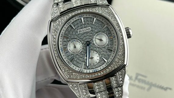 Đồng hồ Bulova 96C002 Nam chính hãng dây viền đính full đá