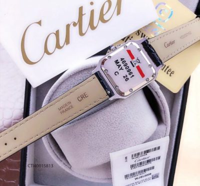 đồng hồ cartier nữ đẹp dây da mặt vuông giá rẻ tại tphcm