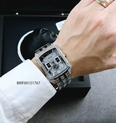 Đồng hồ Bulova 98C100 chính hãng nam mặt vuông đính đá cao cấp