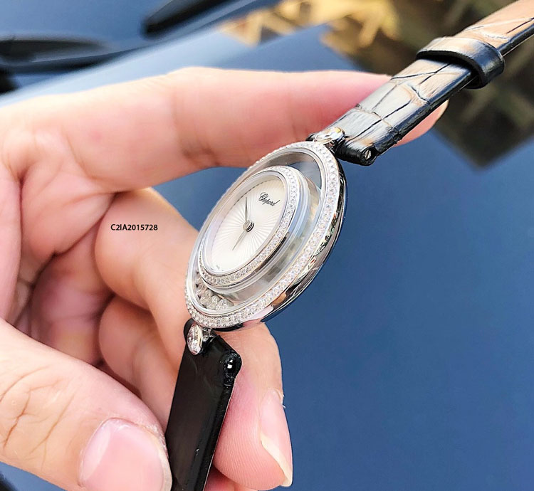đồng hồ chopard happy diamonds nữ dây da