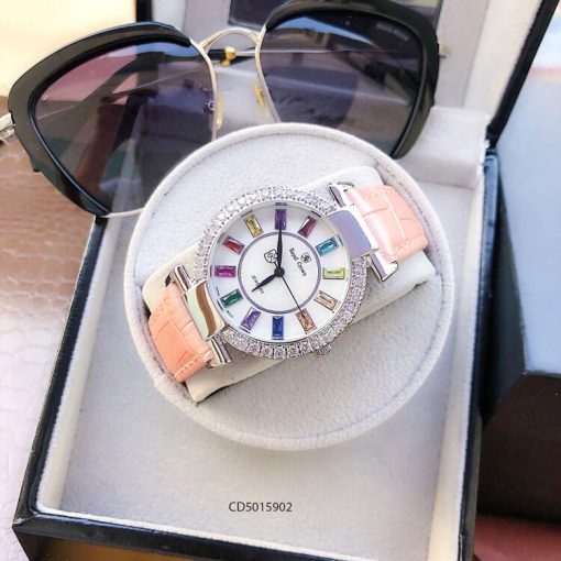 Đồng hô nữ Royal Crown 6413 viền đá xoay cao cấp Đồng hô nữ Royal Crown 6413 viền đá xoay cao cấp