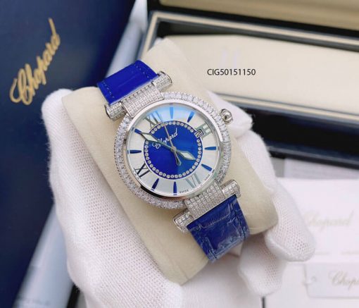 CIG50151150-Chopard-da-xanh-2 Đồng hồ nữ Chopard Imperiale dây da màu xanh