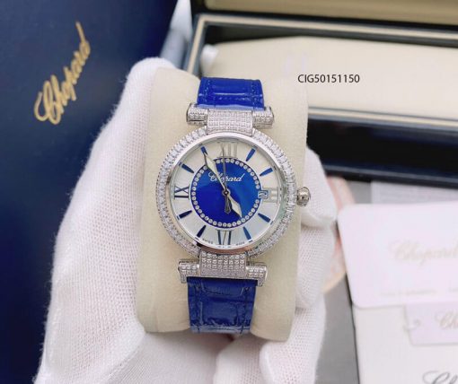 CIG50151150-Chopard-da-xanh-3 Đồng hồ nữ Chopard Imperiale dây da màu xanh