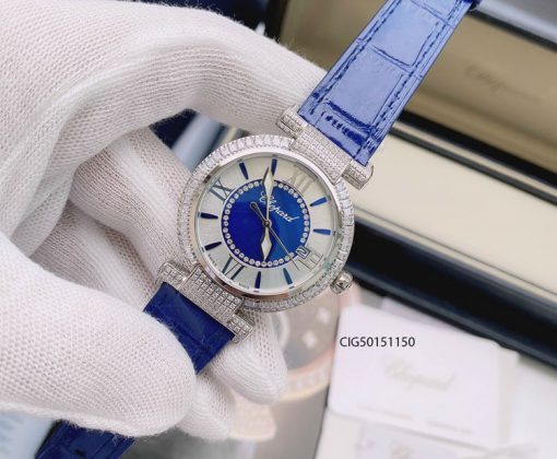 CIG50151150-Chopard-da-xanh-7 Đồng hồ nữ Chopard Imperiale dây da màu xanh