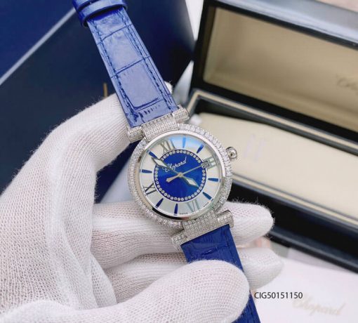 CIG50151150-Chopard-da-xanh-8 Đồng hồ nữ Chopard Imperiale dây da màu xanh