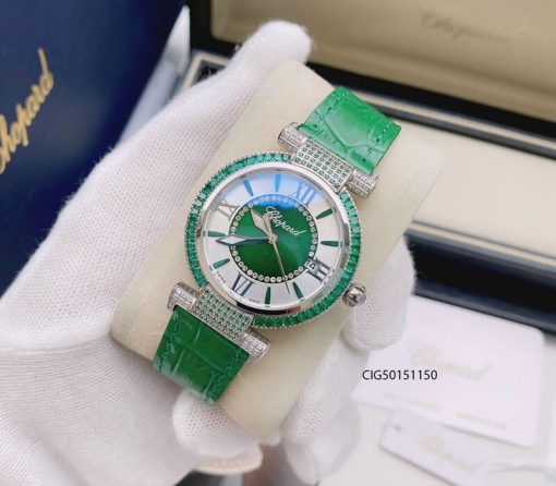 CIG50151150-da-xanh-la-1 Đồng hồ nữ Chopard Imperiale dây da màu xanh