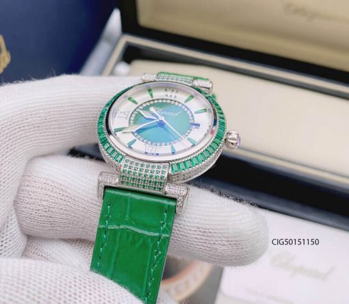 CIG50151150-da-xanh-la-4 Đồng hồ nữ Chopard Imperiale dây da màu xanh