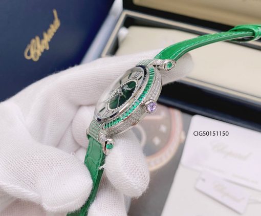CIG50151150-da-xanh-la-7 Đồng hồ nữ Chopard Imperiale dây da màu xanh