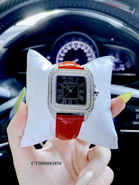 CTI000661856-CARTIER-nữ-dây-da-viền-đá-(13) Đồng Hồ Cartier nữ dây da đỏ viền đá cao cấp
