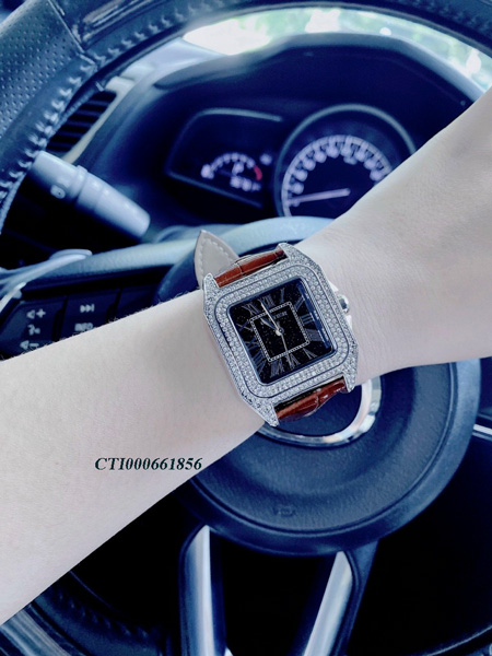 CTI000661856-CARTIER-nữ-dây-da-viền-đá-(19) Đồng Hồ Cartier nữ dây da nâu vân viền đá cao cấp