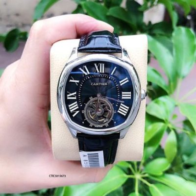 Đồng Hồ Cartier Automatic Nam dây da đen cao cấp