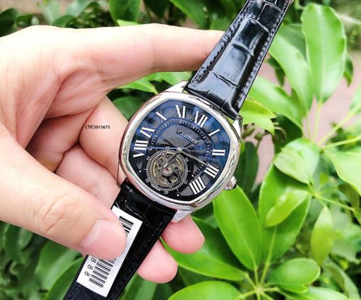 Đồng Hồ Cartier Automatic Nam dây da đen cao cấp Đồng Hồ Cartier Automatic Nam dây da đen cao cấp