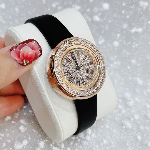 Đồng hồ Davena dây da màu đen Đồng hồ Davena dây da màu đen