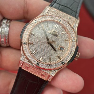 Đồng Hồ Hublot Classic Fusion King Gold Full Pave Replica 11