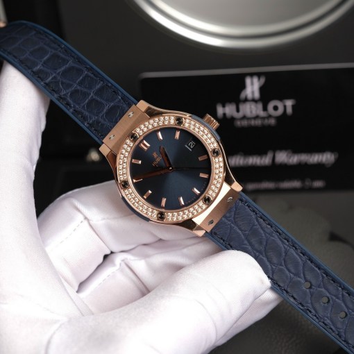 Đồng hồ Hublot nữ màu xanh than Đồng hồ Hublot nữ màu xanh than