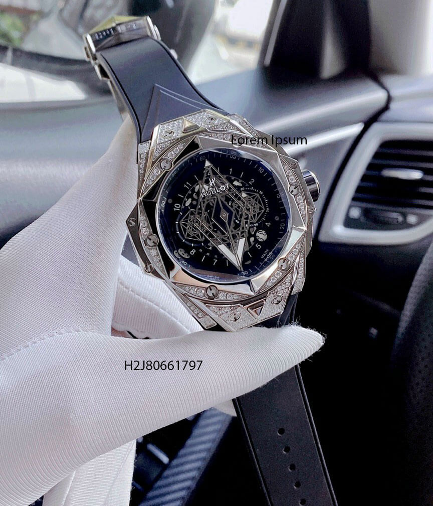 Đồng hồ Hublot Nam Bang Sang Bleu II đính đá cao cấp Máy pin Nhật