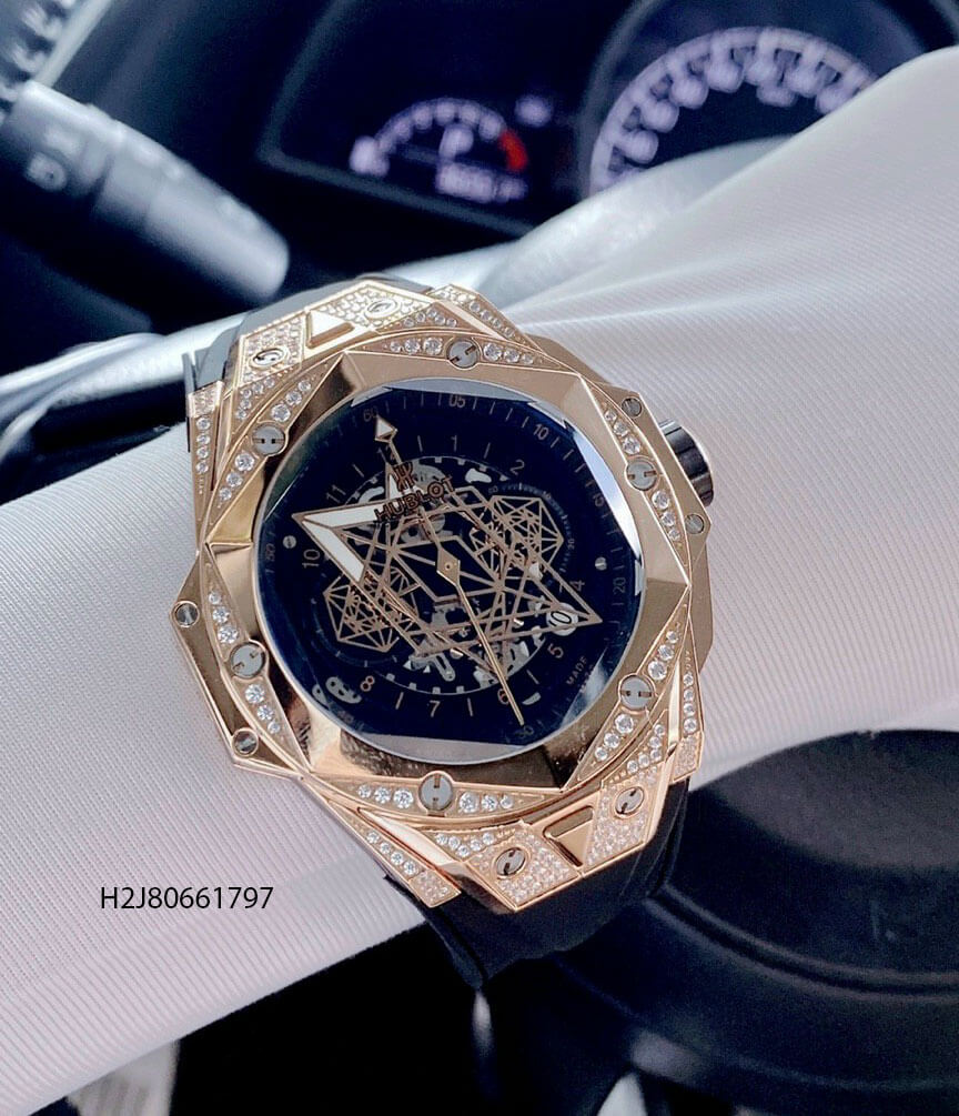 Đồng hồ Hublot Nam Bang Sang Bleu II đính đá cao cấp Máy pin Nhật