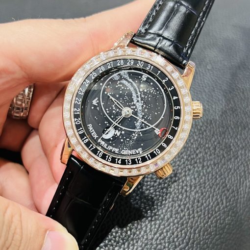 Đồng hồ Patek Philippe nam dây da màu đen Đồng hồ Patek Philippe nam dây da màu đen