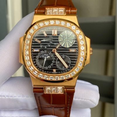 Đồng hồ Patek Philippe nam đính đá Baguette