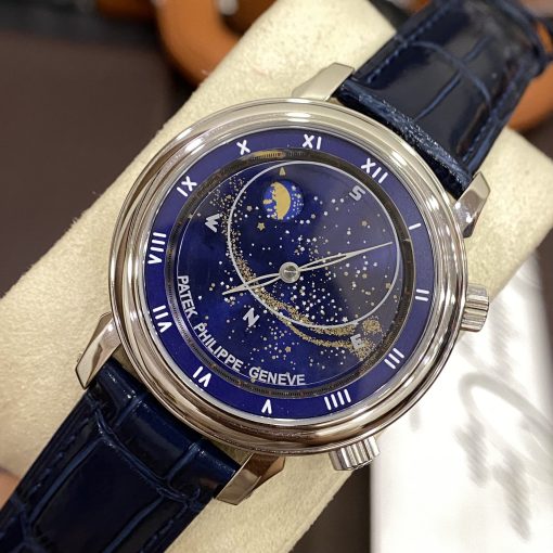 Đồng hồ Patek Philippe Sky Moon Rep 1 1 màu xanh Đồng hồ Patek Philippe Sky Moon Rep 1 1 màu xanh