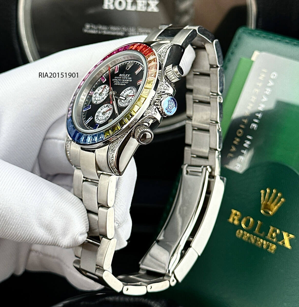 Đồng Hồ Rolex Cosmograph Daytona 116599 Cọc Số Kim Cương Mặt Số Đen