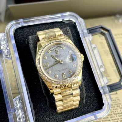 Đồng Hồ Rolex Mặt Thiên Thạch Day-Date Mạ Vàng 18K Fake 11 RAF