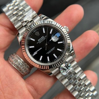 Đồng hồ Rolex Rep 11 DateJust AR Factory Mặt Đen Cọc số dạ quang