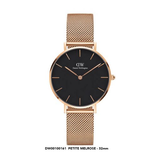 Đồng hồ Daniel Wellington nữ classic petite melrose DW00100161 Rose gold black 32mm