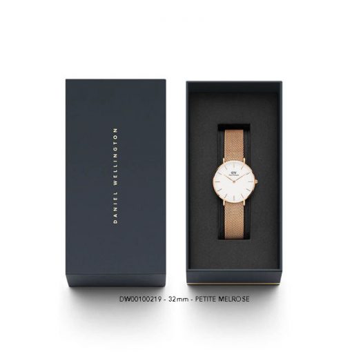 Đồng hồ Daniel wellington nữ DW00100163 Classic petite melrose rose gold white 32mm