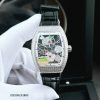 Đồng hồ nữ Franck Muller V32 ABF máy Thụy Sĩ mặt hoa dây da đen