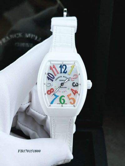 Đồng hồ nữ Franck Muller V32 ABF Color Dreams Ceramic White máy Thụy Sĩ siêu cấp