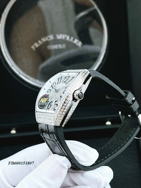 FB600151807-franck-muller-dây-đen-mặt-full-đá-(8) Đồng hồ nữ Franck Muller V32 ABF máy Thụy Sĩ dây da đen mặt full đá