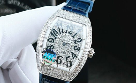 Đồng hồ nữ Franck Muller V32 ABF máy Thụy Sĩ dây da xanh siêu cấp