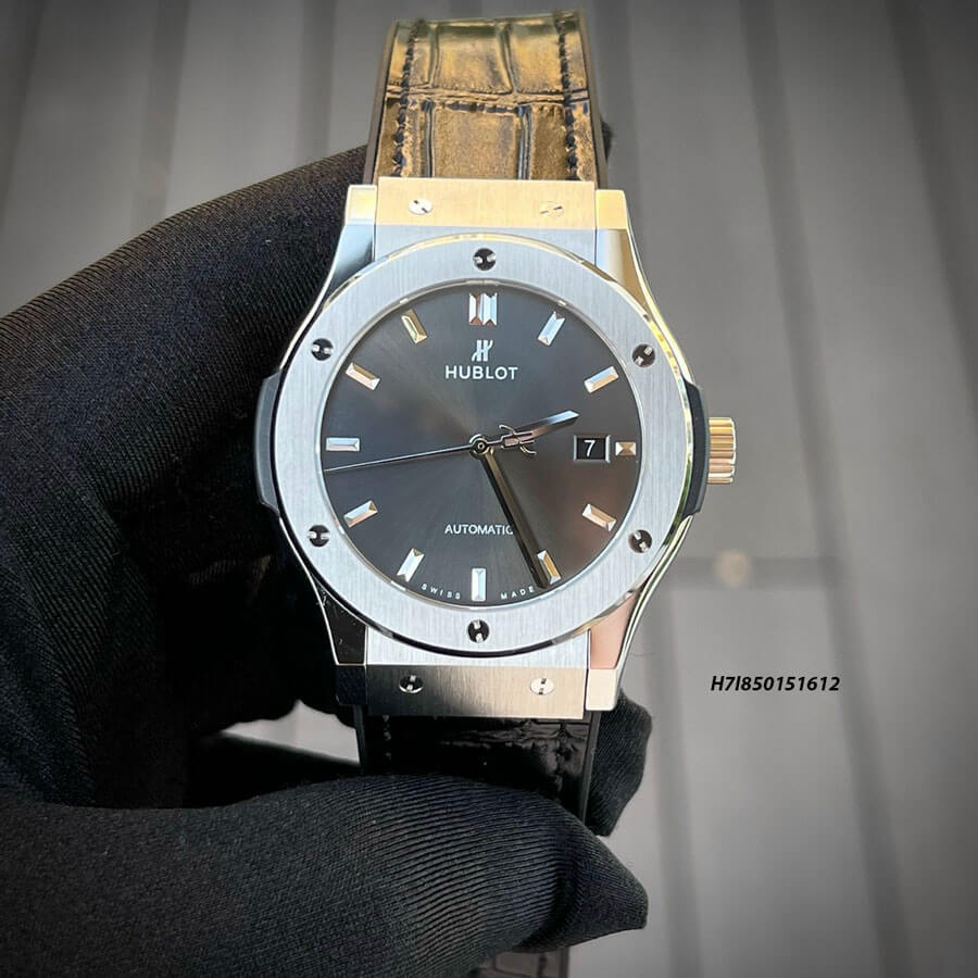 Đồng Hồ Nam Hublot Fusion Classic JJF Replica 1:1 dây da cá sấu pháp cao cấp Thụy Sỹ