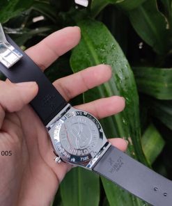 mặt sau Đồng hồ Hublot Nam Nữ chạy 5 kim viền bạc giá rẻ