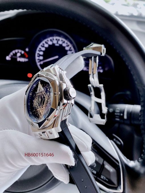 HB600151646-hublot-bleu-viền-bạc(6) Đồng hồ Hublot Big Bang Sang Bleu II King