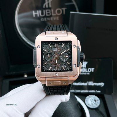 Đồng hồ Hublot Nam Square Bang viền mặt vuông gold rose 2022 cao cấp