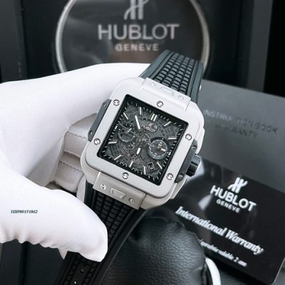 Đồng hồ Hublot Nam Square Bang viền silver 2022 cao cấp