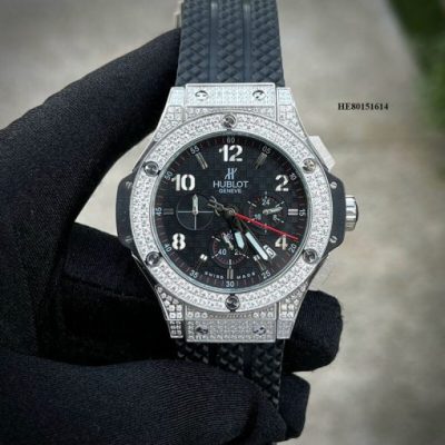 Đồng Hồ Nam Hublot đính full đính đá máy pin chạy 6 kim cao cấp