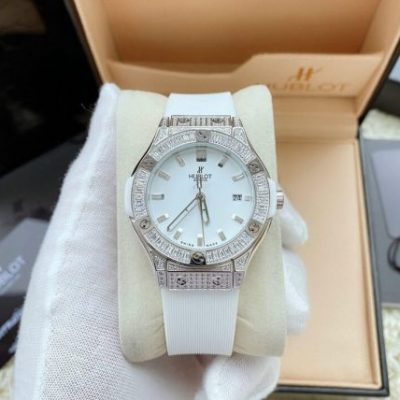 đồng hồ hublot nữ màu trắng chính hãng, đồng hồ hublot geneve nữ giá rẻ