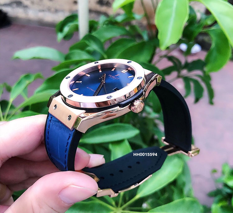 Đồng hồ Hublot Genever Nam máy cơ tự động Cao Cấp Xanh Blue