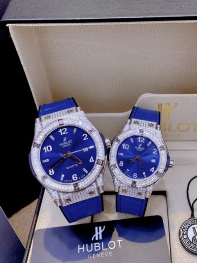 Đồng hồ Hublot cặp mặt đính đá full viền cao cấp